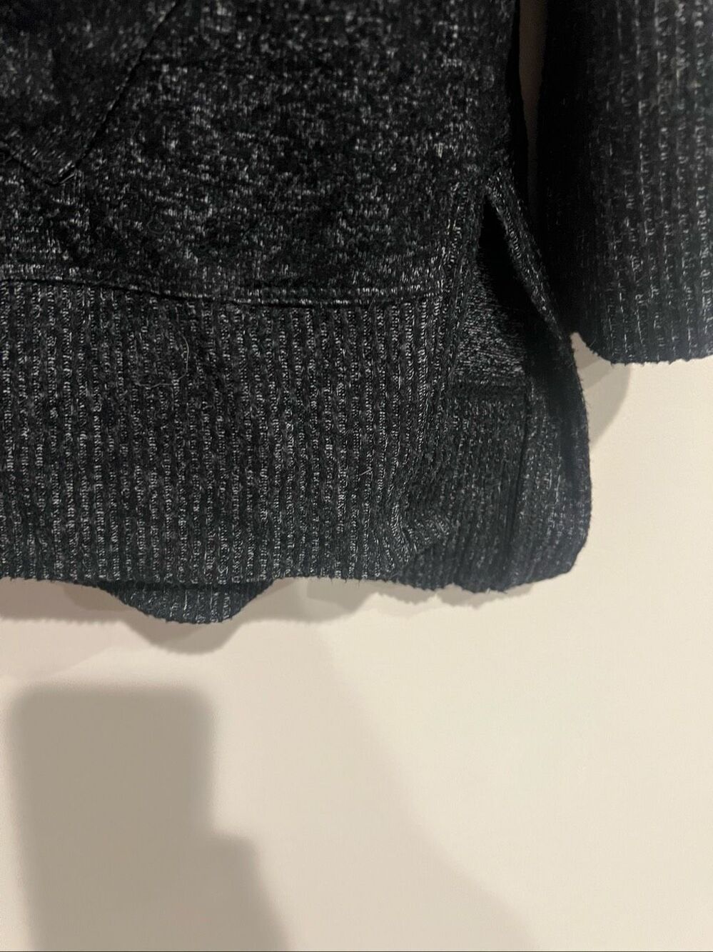 Habitat Clothes to Live in Black Heathered Hooded Cardigan with Pockets Sz M - Picture 7 of 10